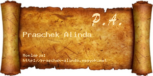 Praschek Alinda névjegykártya